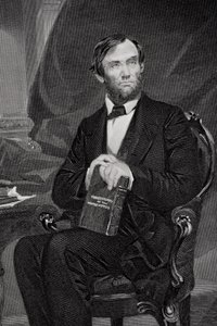 Portrett av Abraham Lincoln (1809-65) (detalj av 254645)